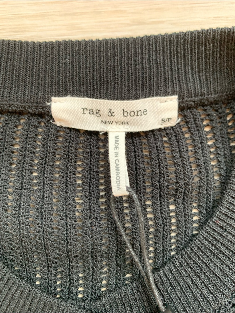 Rag & Bone Vivi Open Knit Black Long Sleeve Cardigan Sweater NWT Size Small - Picture 2 of 5